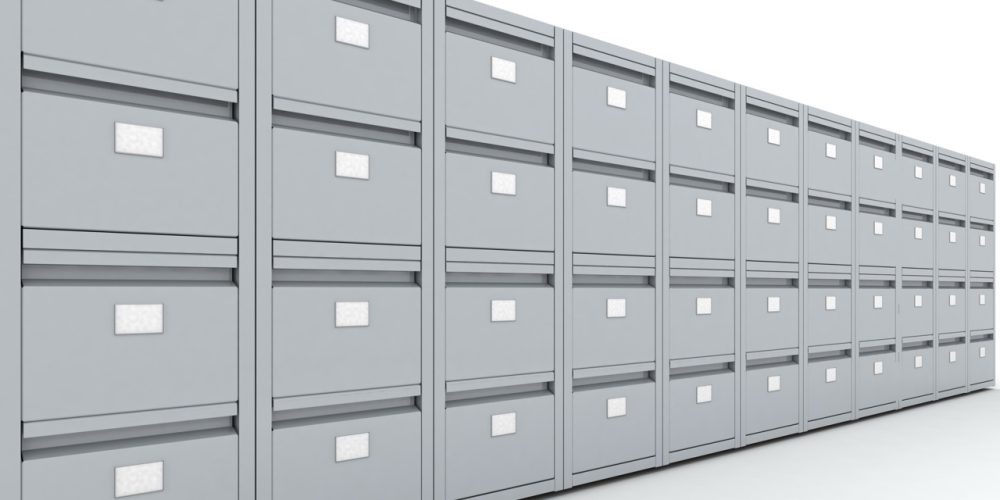3D Render of a Filing Cabinet